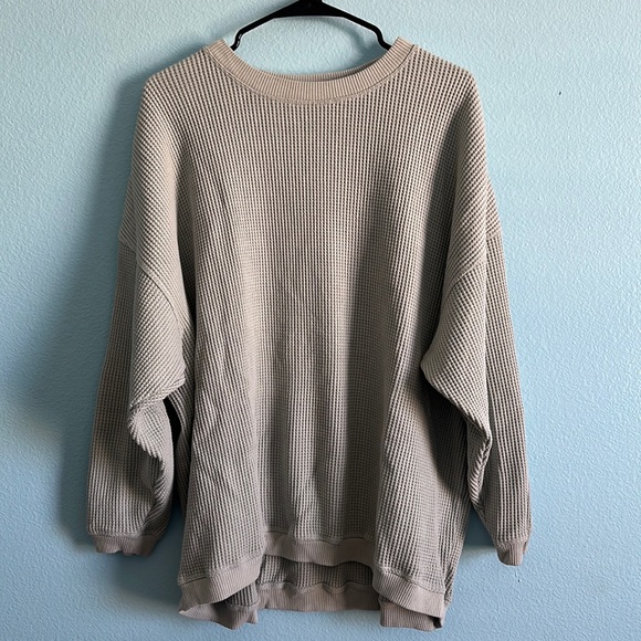 aerie Sweaters - Aerie Waffle Oversized Crewneck